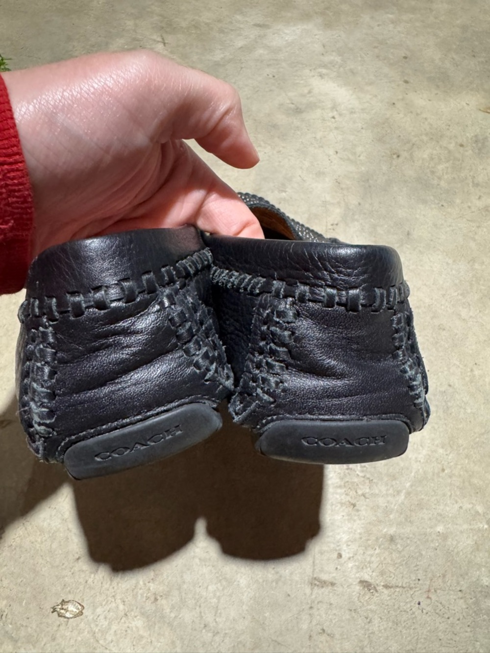 Coach Alana Black Studded Loafers Flats Shoes Women Size 7.5 Comfort Travel Fall - Picture 4 of 6